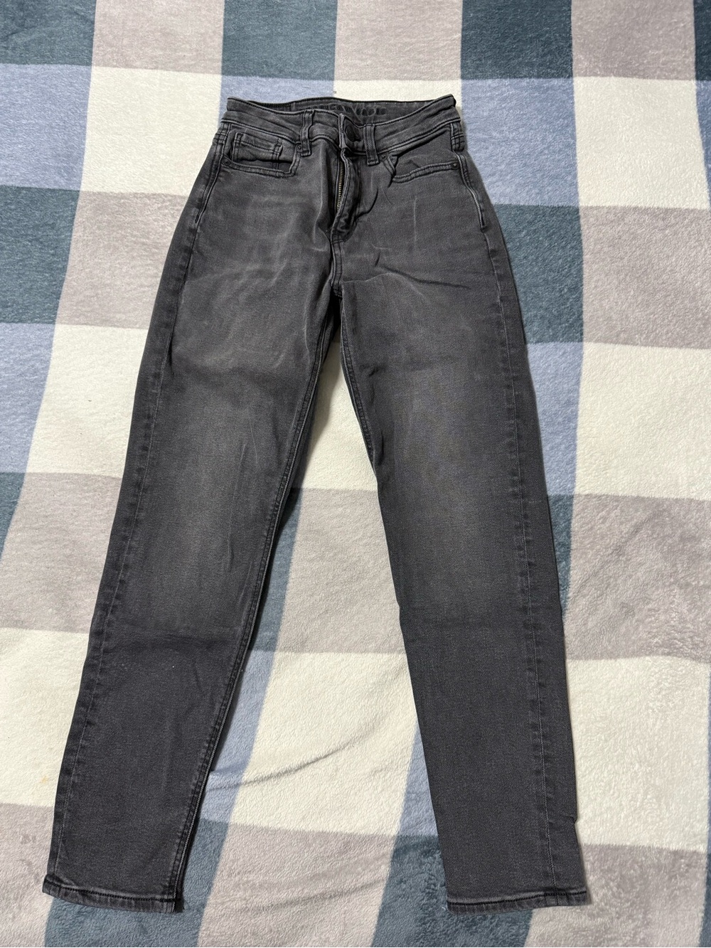 American Eagle Outfitters Women's Straight Leg Jeans - Washed Black